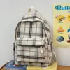Mochila Escolar de Cuadros Artísticos Retro Estilo Hong Kong Transfronteriza de Gran Capacidad para Estudiantes de Secundaria y Preparatoria, Mochila Ligera de Viaje, Bolso de Doble Hombro