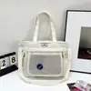 Bolsa Transparente Duas Dimensões de Menina para Dor Duplo Uso Alunos do Ensino Fundamental Bolsa de Ombro Transversal Tendência Grande Capacidade