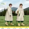 Impermeable infantil, impermeable de una pieza EVA para estudiantes de primaria, protección total contra la lluvia, poncho de lluvia con mochila, engrosado, diseño integrado para niños mayores