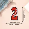 Parches de Tela de Colores Rojos con 26 Letras del Alfabeto Inglés y Números, Estilo Béisbol Americano, Parches Decorativos para Planchar DIY
