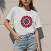 Ropa de Mujer de Exportación Europea y Americana 2025 Verano Nueva Moda Fabricante Una Pieza Personalizada Impresa en 3D Camiseta de Manga Corta con Cuello Redondo para Mujer