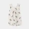 Mono Romper de Algodón de Bambú sin Mangas para Niños con Espalda Cruzada Fina Ropa para Niños Anyang