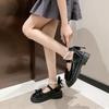 Estilo britânico All-match Thick Heel Mary Jane Shoes Women's 2024 Winter New Fashion Beaded Bow Small Leather Shoes Single-layer Shoes