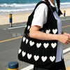 Bolso de Hombro Tejido Hueco de Verano para Mujer 2025 Nuevo Estilo Bolso de Punto con Flor de Hilo Gran Capacidad Bolso Tote