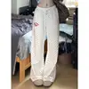 Pantalones Casuales de Lunares con Bordado de Letras Estilo Americano para Mujer 2026 Cintura Alta Holgados Estilo Perezoso Adelgazantes Rectos de Pierna Ancha Largos Venta Directa