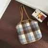 25 Anos Outono e Inverno Nova Cor Retrô Sacola de Listras Moda Grande Capacidade Bolsa Tote Estudante para Aula Bolsa de Ombro Versátil para o Dia a Dia