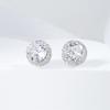 Pendientes de Circonita Cúbica Redonda Super Brillantes, Pendientes Minimalistas Suaves, Venta al por Mayor, Moda Europea y Americana Transfronteriza de Amazon