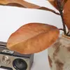 Ramas de Hojas de Magnolia Artificiales, Plantas Verdes Simuladas para Decoración de Paisajismo, Hojas Verdes Ornamentales de Planta Artificial, Plantas Verdes Falsas