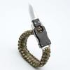 Pulsera Cuchillo Transformers Multifuncional Cuerda de Paraguas de Siete Núcleos Trenzada Cuerda de Mano para Exteriores Hebilla de Cuchillo de Acero Inoxidable Pulsera de Mano para Llevar
