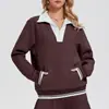 Sudadera Deportiva Caijue Europea y Americana Nueva con Media Cremallera para Mujer, Polo Casual Holgado, Traje Deportivo de Tenis