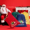 Atacado Bolsas Grandes de Veludo de Natal Desenho Estampa de Natal Bolsas de Presente de Natal Armazenamento do Papai Noel Bolsas de Presente