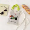 Bolso de Teléfono Móvil a Cuadros para Mujer Bolso Cruzado de Hombro Pequeño Lindo Ligero Bolso Tejido Bolso de Punto