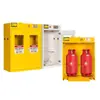 Gabinete de botella de gas de carbón para cabello directo de fábrica laboratorio inteligente alarma de banda de acero completa cilindro acetileno oxígeno doble gabinete de almacenamiento de botellas