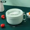Tigela grande de aço inoxidável 304 para macarrão instantâneo, portátil com tampa, tigela de arroz para dormitório estudantil, trabalhadores de escritório com utensílios, lancheira