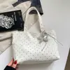 Bolsa tote de luxo com poá de grande capacidade para mulheres, nova coleção outono 2026, bolsa de ombro casual e estilosa