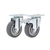 Rueda de goma TPR gris de tamaño mediano personalización de fábrica Rueda giratoria industrial de 2.5 pulgadas con freno Rueda silenciosa para carritos y estanterías