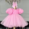 Vestido de un año vestido de princesa vestido de niños abullonado lazo niña de las flores boda cumpleaños vestido de niña vestido de bebé
