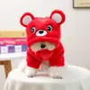 Ropa lista para usar para mascotas, Lindos atuendos de transformación de franela cálida de invierno con dibujos animados de dos patas para cachorros y gatos