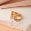 Anéis para Mulheres, Luxo Leve, Alto Padrão, Design de Nicho, Aliança Lisa, Estilo Aberto, Exagerado, Não Desbota, Joias de Zircônia, Atacado