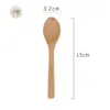 Cuchara pequeña de madera al por mayor Madera de loto cuchara sin pintar logo con letras mini miel mermelada cuchara de madera vajilla actividad regalo