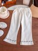 Pantalones para Niña Otoño 2024 Estilo Coreano Pantalones Casuales para Niños Moda para Niña Bordado Bordado Combinable Pantalones Acampanados