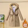 Nueva parka de longitud media para mujer, estilo coreano 2026 talla grande, abrigo de algodón con forro polar, chaqueta de algodón gruesa de invierno