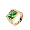 Directo de fábrica joyería europea y americana moda retro anillo de acero inoxidable hombre gema moda anillo de acero de titanio