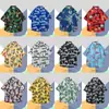 Camisa Floral Tailandesa de Playa para Hombre de Manga Corta Ins Guapo Verano Estilo Hong Kong Retro Hawaiana Seda de Hielo Camisa de Playa Moderna