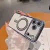 Adequado para Iphone18Promax Silicone Líquido Transparente Diamante Magnético Capa de Celular Apple 17 Lente Galvanizada Película