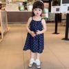 Vestido de Verão para Meninas Moda Bebê Infantil Elegante Tendência Marca Estilo Coreano Pastoral Floral Princesa Colete Saia Suspender