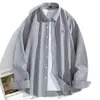 2025 Nueva Camisa de Tela Oxford de Manga Larga para Hombre Estilo Coreano Marca de Moda Tendencia Moda Delgado Bordado Camisa Juvenil Chaqueta para Hombre