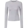 Camiseta de Manga Larga con Hombro Normal Color Naranja Calabaza para Mujer 2025 Nuevo Estilo Top de Capa Interior Chica Picante