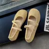 Zapatos planos Mary Jane de punta redonda con tiras cruzadas, bailarinas poco profundas para mujer, suela blanda, retro, zapatos versátiles para mujer