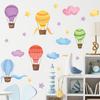 Nuevo LD63005 dibujos animados pintados globo aerostático nubes estrellas habitación infantil jardín de infancia decoración del hogar pegatinas de pared de PVC