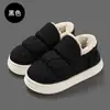 Pantuflas de algodón que cubren el talón para mujer, pantuflas caseras de interior antideslizantes, otoño e invierno, suela gruesa, cálidas, de tela de plumón, zapatos de algodón impermeables, venta al por mayor para hombre