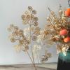 Materiais Florais para Véspera de Ano Novo Transfronteiriços, Eucalipto, Pequenas Frutas Vermelhas, Flores Artificiais Douradas para Festas de Natal e Ano Novo