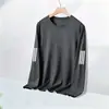 [Envío Rápido] Camiseta de manga larga de peso pesado de 220 g, capa base unisex para primavera y otoño, color liso, blanco, corte holgado, cuello redondo