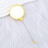 Espejo de Maquillaje Redondo Creativo DIY con Mango de Mano, Espejo de Maquillaje con Cuentas Multicolor Moderno y Simple, Espejo Portátil de Alta Definición