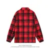 2026 Nueva Chaqueta Camisa de Lana a Cuadros para Hombre Estilo Retro Japonés Manga Larga Cuello Solapa Holgada Casual para Hombre
