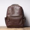 Mochila de Cuero Retro Europea y Americana para Hombre Cuero Curtido Vegetal Mochila de Viaje Gran Capacidad Bolsa para Computadora Bolsa de Piel de Vaca