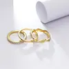 Venta Caliente Transfronteriza Anillo Traje Chapado en Cobre Oro Verdadero 18k Incrustado Zircón Color Representa Minimalista Anillo Ligero Pasta Anillo Cola de Mujer