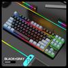 Dazzle Silver Fox K10 teclado USB con cable de 87 teclas, teclas de doble color, teclado para juegos, escritorio, portátil, transfronterizo