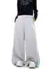 Pantalones deportivos casuales estilo americano para hombre y mujer, colección nueva primavera, otoño e invierno 2026, corte holgado, adelgazante, versátiles pantalones de chándal de pierna ancha a rayas