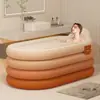 Bañera inflable portátil para uso doméstico con color degradado, adecuada para remojar todo el cuerpo, con función de extensión para las piernas, engrosada, temperatura constante y función de vapor para adultos
