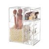 Set de almacenamiento de brochas de maquillaje acrílico caja de almacenamiento de cosméticos transparente cubo para brochas de maquillaje cubo para brochas brocha