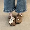 Oso Galleta de Dibujos Animados Sandalias Birkenstock Moda Otoño e Invierno Estilo Retro Ropa Exterior Cálida Medias Zapatillas para Niñas