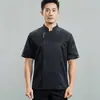 Roupa de Trabalho de Chef de Cozinha de Hotel para Banquete Manga Curta Fina Respirável Uniformes de Chef de Cozinha para Homens e Mulheres