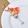 Novo Pingente de Urso com Franja em Laca Gradiente Estilo Chinês, Cordão Trançado à Mão para Celular, Pingente de Bolsa em Brocado de Song, Patrimônio Cultural Imaterial
