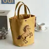 Bolso Cubo Little Pony para Mujer Bolso Tote de Lona Versátil Simple Bolso de Mano de Pequeña Capacidad Lonchera Bolsa para el Almuerzo Bolso de Mano