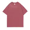 Camiseta de Algodón Puro Pesado para Mujer de 250g, Estilo Unisex Versátil Casual, Color Sólido, Corte Holgado, Top Sencillo de Manga Corta Talla Grande Venta al por Mayor